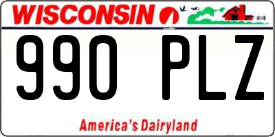 WI license plate 990PLZ