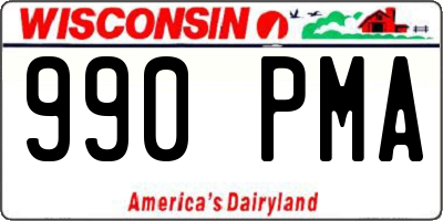 WI license plate 990PMA