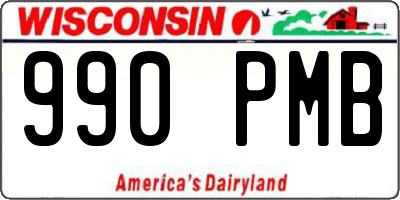 WI license plate 990PMB