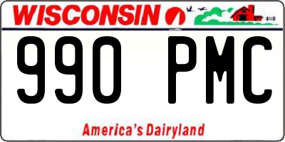 WI license plate 990PMC