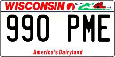 WI license plate 990PME