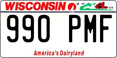 WI license plate 990PMF