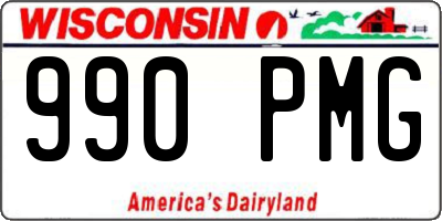 WI license plate 990PMG