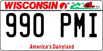 WI license plate 990PMI