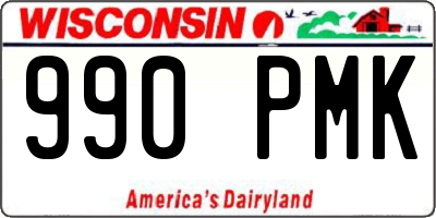 WI license plate 990PMK