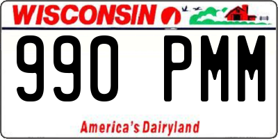 WI license plate 990PMM