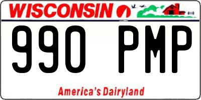WI license plate 990PMP