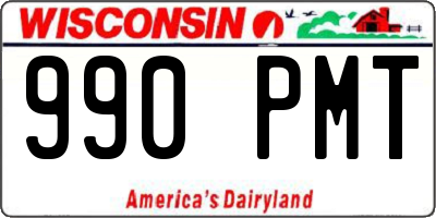 WI license plate 990PMT