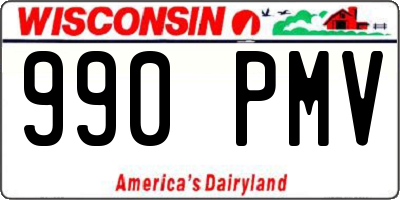 WI license plate 990PMV