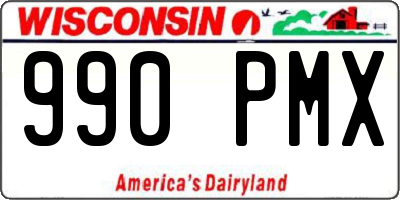 WI license plate 990PMX