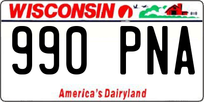 WI license plate 990PNA