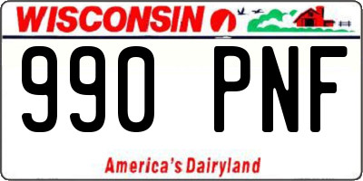 WI license plate 990PNF