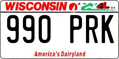 WI license plate 990PRK