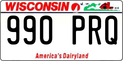 WI license plate 990PRQ