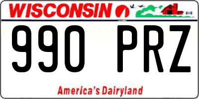 WI license plate 990PRZ