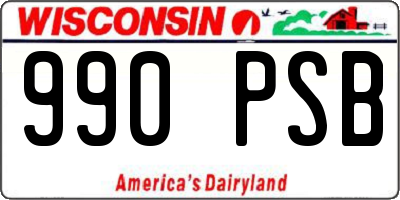 WI license plate 990PSB