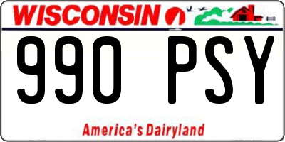 WI license plate 990PSY