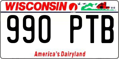 WI license plate 990PTB