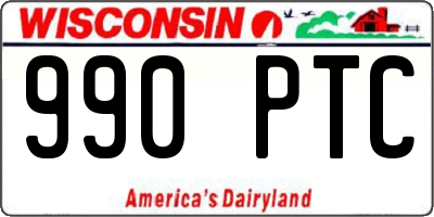 WI license plate 990PTC