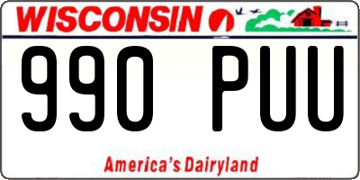 WI license plate 990PUU