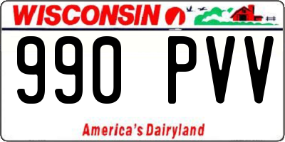 WI license plate 990PVV