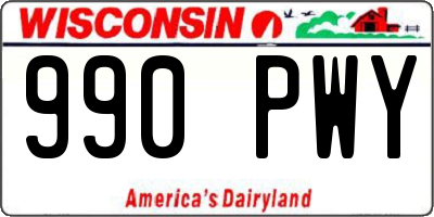 WI license plate 990PWY