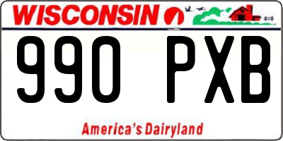 WI license plate 990PXB