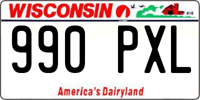 WI license plate 990PXL