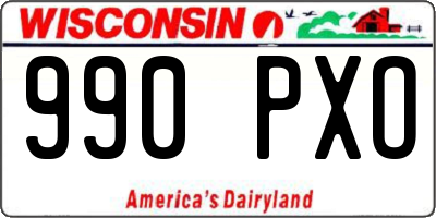 WI license plate 990PXO