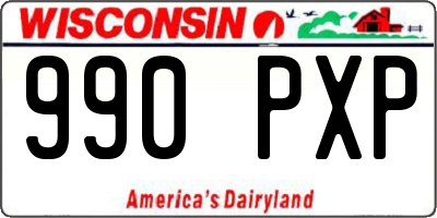 WI license plate 990PXP