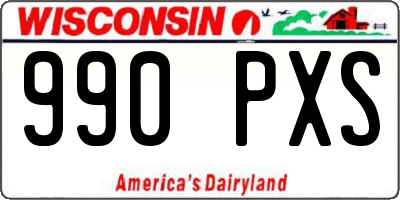 WI license plate 990PXS