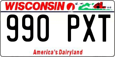 WI license plate 990PXT