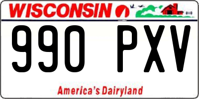 WI license plate 990PXV