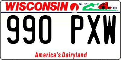 WI license plate 990PXW