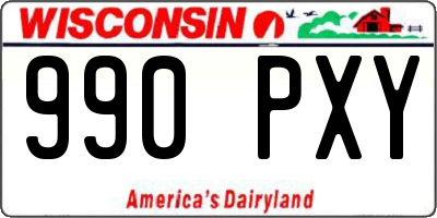 WI license plate 990PXY