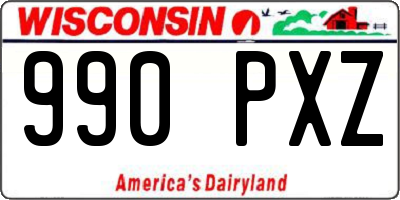 WI license plate 990PXZ