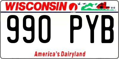 WI license plate 990PYB