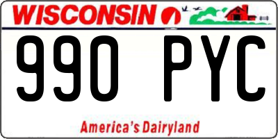 WI license plate 990PYC
