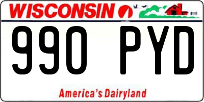 WI license plate 990PYD