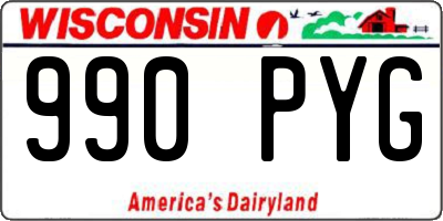 WI license plate 990PYG