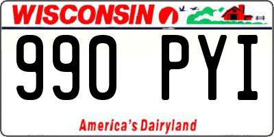 WI license plate 990PYI