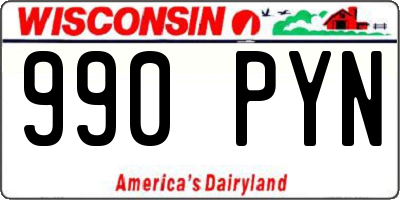 WI license plate 990PYN