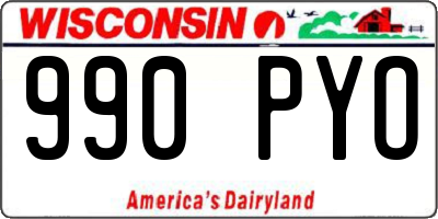 WI license plate 990PYO