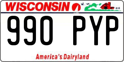 WI license plate 990PYP