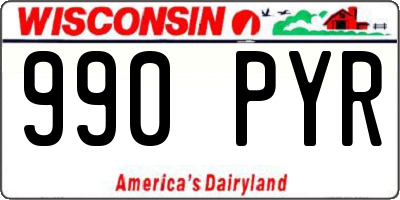 WI license plate 990PYR