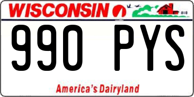 WI license plate 990PYS
