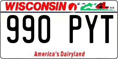 WI license plate 990PYT