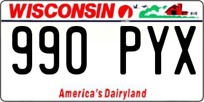 WI license plate 990PYX