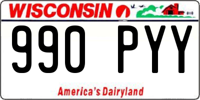 WI license plate 990PYY