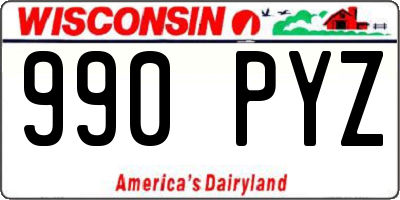 WI license plate 990PYZ